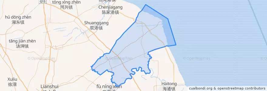 Mapa de ubicacion de Binhai County.
