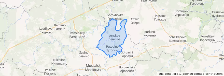 Mapa de ubicacion de сельское поселение Деревня Путогино.
