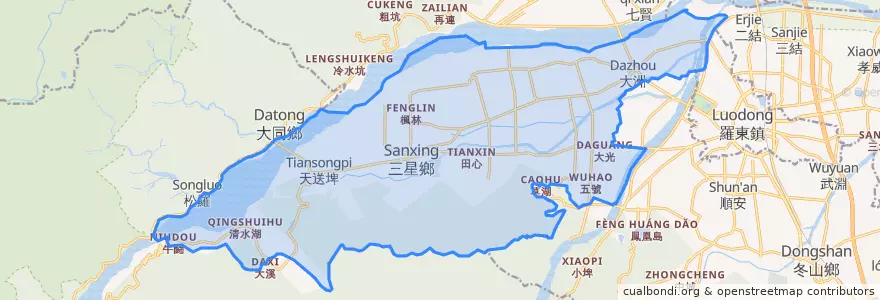 Mapa de ubicacion de Sanxing.