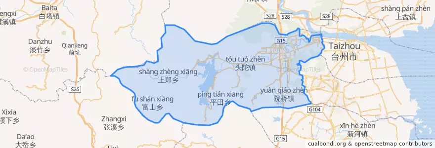 Mapa de ubicacion de 黄岩区.