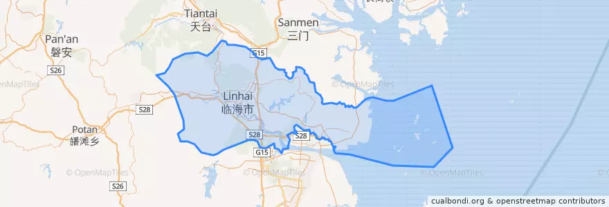 Mapa de ubicacion de 临海市.