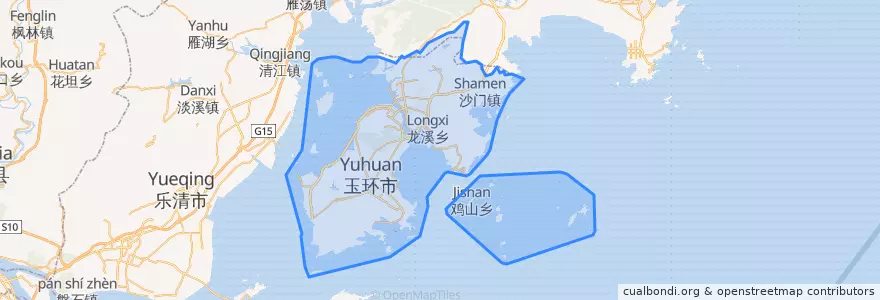 Mapa de ubicacion de 玉环市.