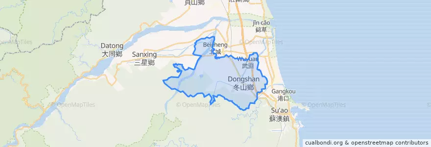 Mapa de ubicacion de 冬山郷.