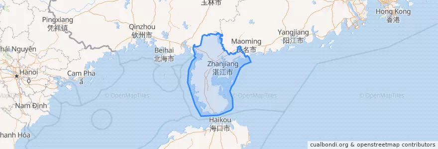 Mapa de ubicacion de 湛江市.