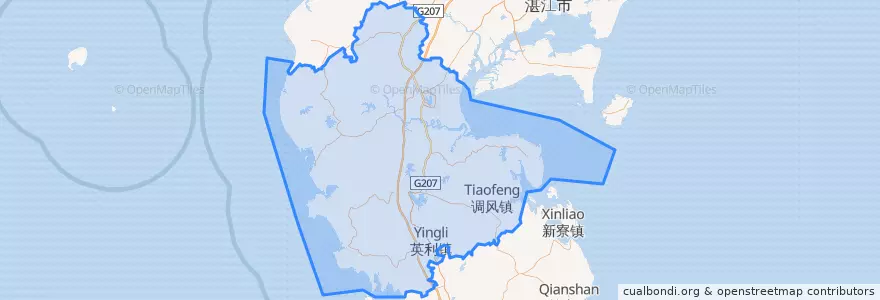 Mapa de ubicacion de 雷州市 (Leizhou).