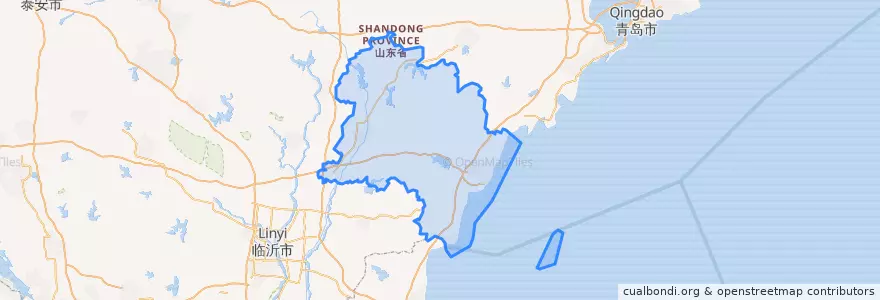 Mapa de ubicacion de Rizhao City.
