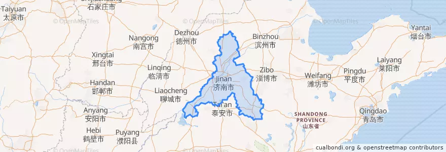 Mapa de ubicacion de チーナン;済南市.