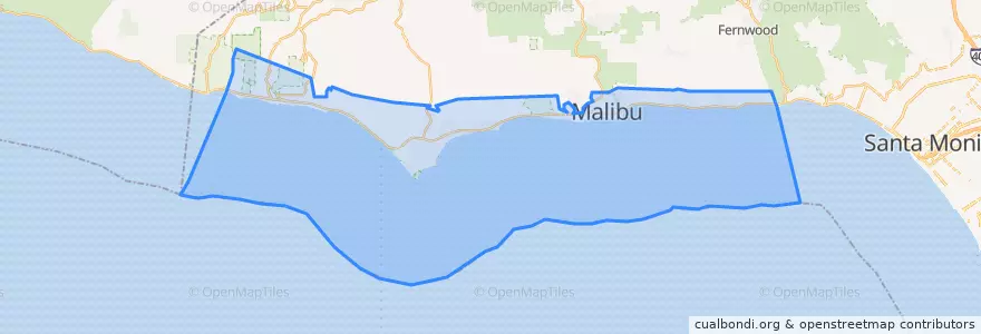 Mapa de ubicacion de Malibu.