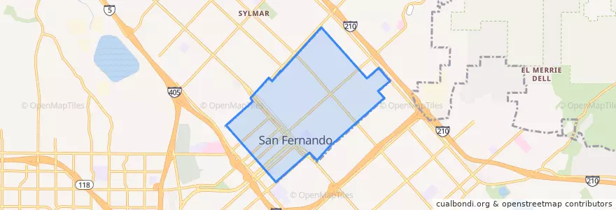 Mapa de ubicacion de San Fernando.