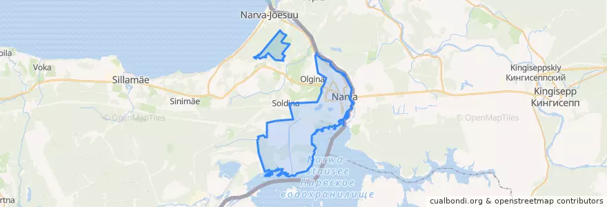 Mapa de ubicacion de Narva linn.