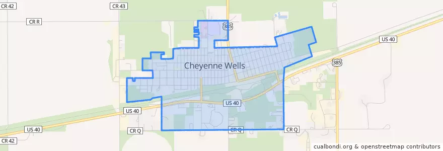 Mapa de ubicacion de Cheyenne Wells.