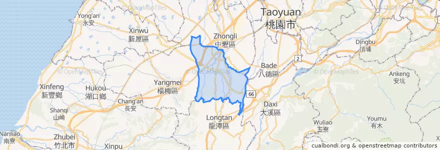 Mapa de ubicacion de 平鎮區.