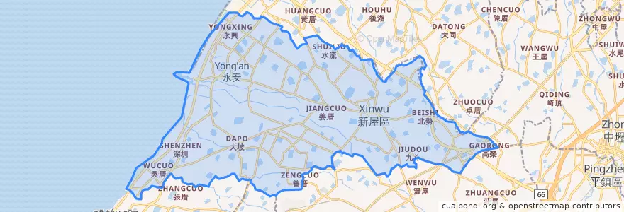 Mapa de ubicacion de Distretto di Xinwu.