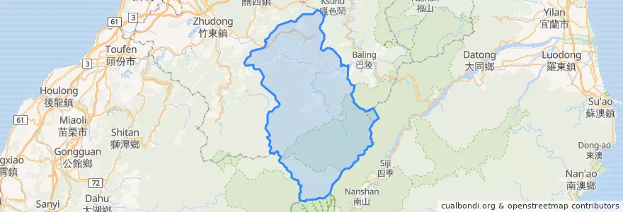 Mapa de ubicacion de 尖石鄉.