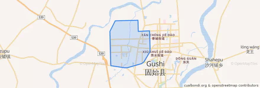 Mapa de ubicacion de 固始县产业集聚区界.