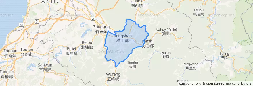 Mapa de ubicacion de 橫山鄉.