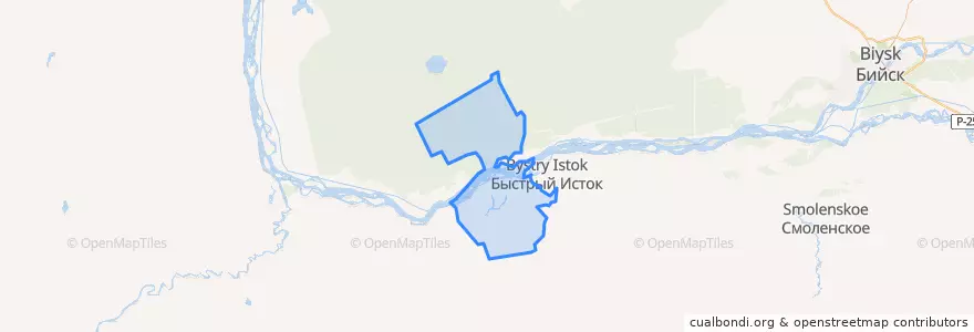 Mapa de ubicacion de Верх-Озёрнинский сельсовет.