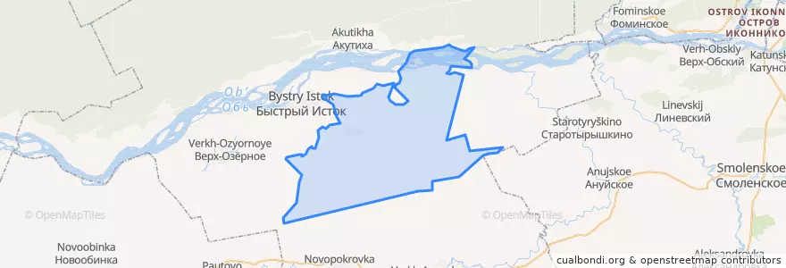 Mapa de ubicacion de Приобский сельсовет.