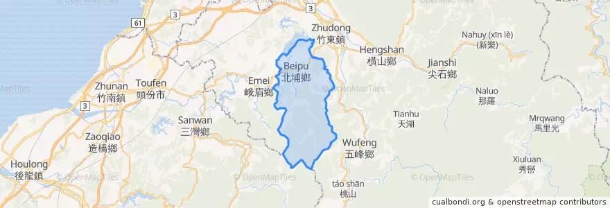 Mapa de ubicacion de 北埔鄉.