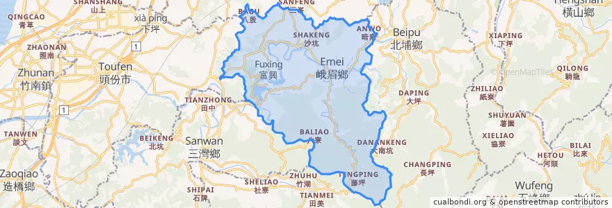 Mapa de ubicacion de 峨眉鄉.