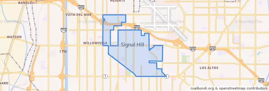Mapa de ubicacion de Signal Hill.