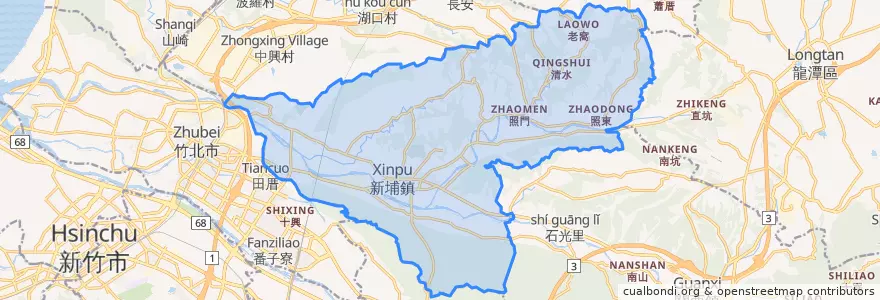 Mapa de ubicacion de 新埔鎮.