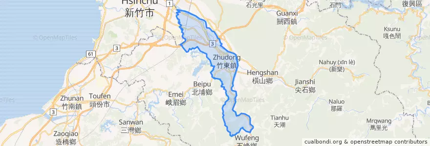 Mapa de ubicacion de 竹東鎮.