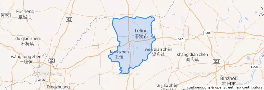 Mapa de ubicacion de 乐陵市.