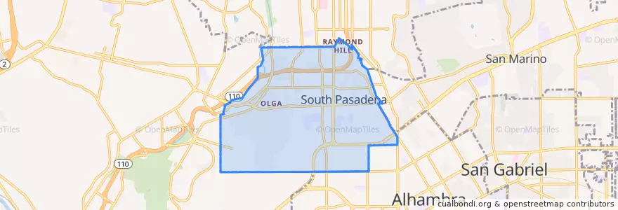 Mapa de ubicacion de South Pasadena.