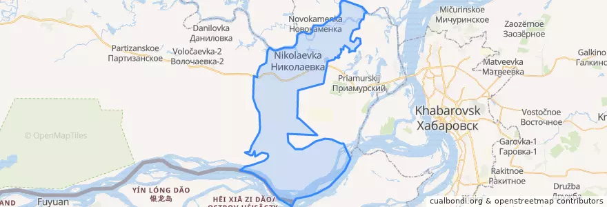 Mapa de ubicacion de Николаевское городское поселение.
