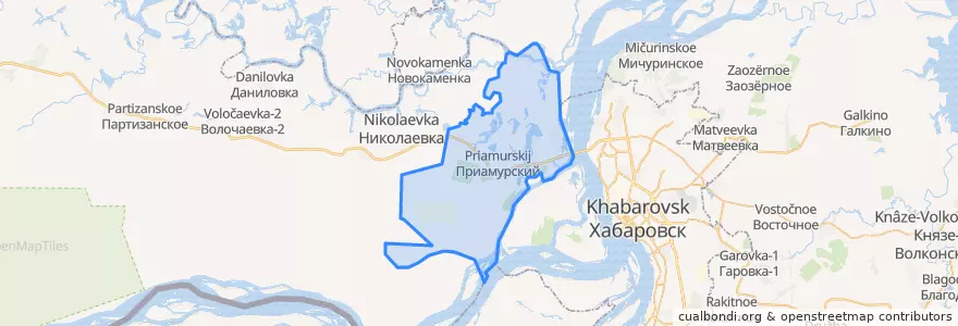 Mapa de ubicacion de Приамурское городское поселение.