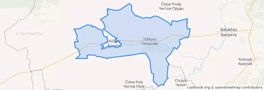 Mapa de ubicacion de Тюльковский сельсовет.