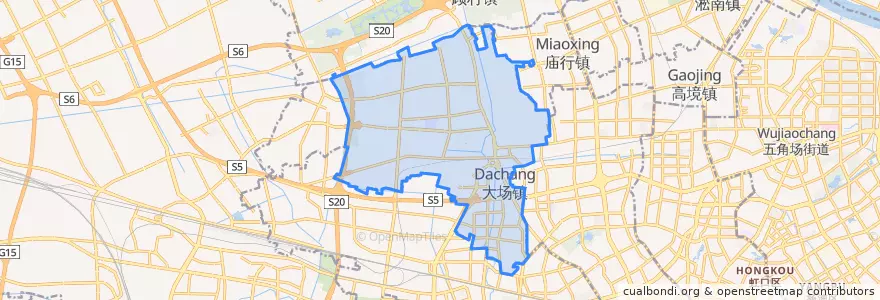 Mapa de ubicacion de 大场镇.