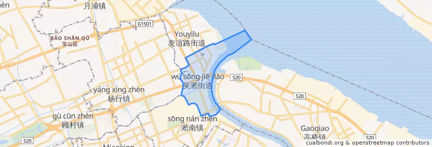 Mapa de ubicacion de 吴淞街道.