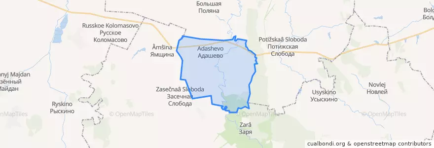Mapa de ubicacion de Адашевское сельское поселение.