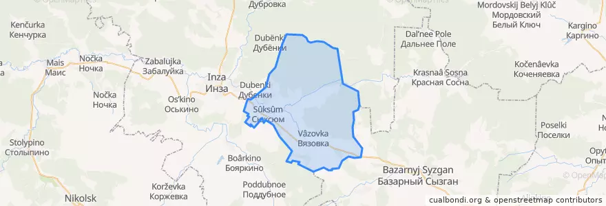 Mapa de ubicacion de Сюксюмское сельское поселение.