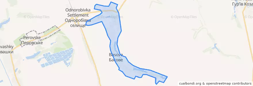 Mapa de ubicacion de Басове.