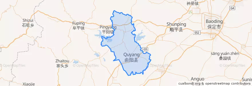 Mapa de ubicacion de 曲阳县.
