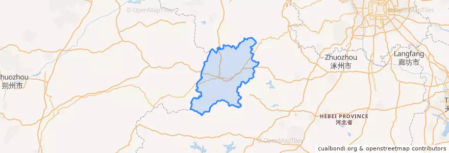 Mapa de ubicacion de Laiyuan County.