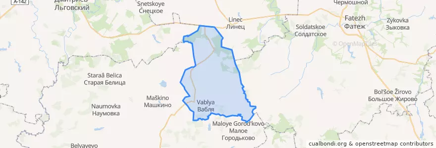 Mapa de ubicacion de Ваблинский сельсовет.