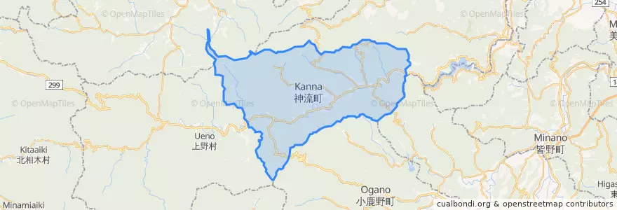 Mapa de ubicacion de 神流町.