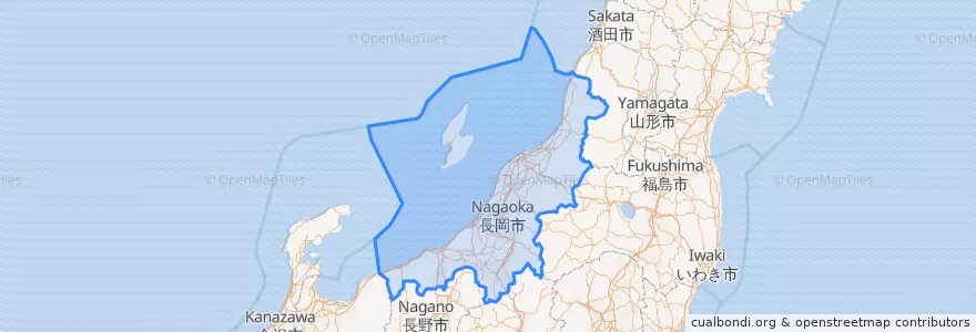 Mapa de ubicacion de 新潟県.