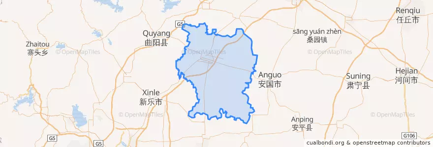 Mapa de ubicacion de 定州市.