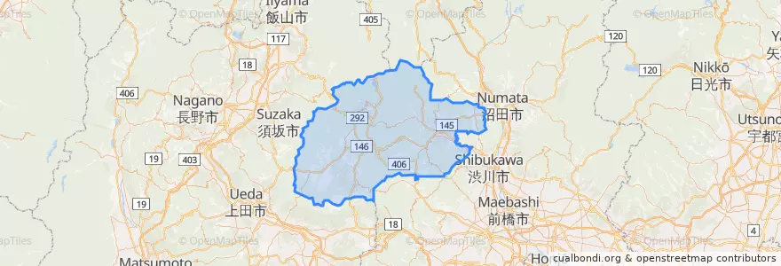 Mapa de ubicacion de 吾妻郡.