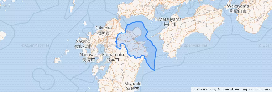Mapa de ubicacion de 大分県.