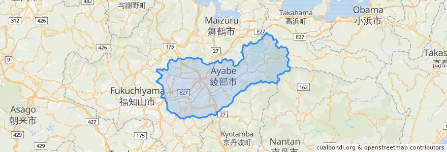 Mapa de ubicacion de Ayabe.