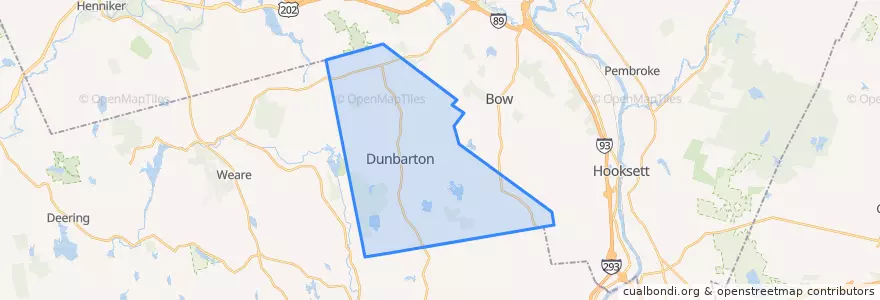 Mapa de ubicacion de Dunbarton.