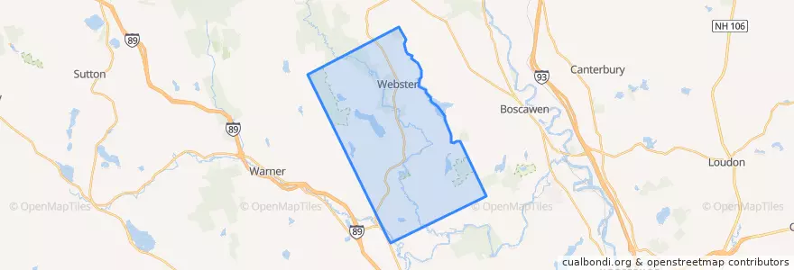 Mapa de ubicacion de Webster.