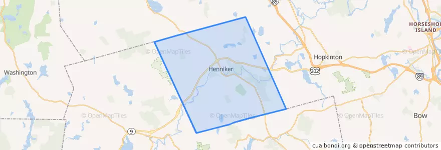 Mapa de ubicacion de Henniker.