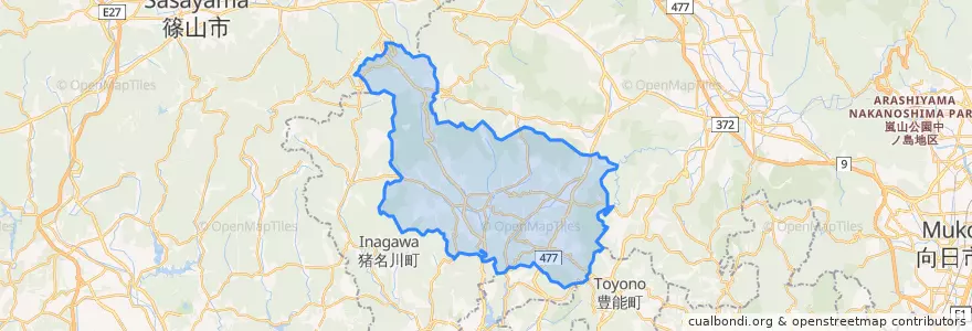 Mapa de ubicacion de 能勢町.